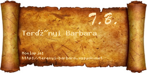 Terényi Barbara névjegykártya